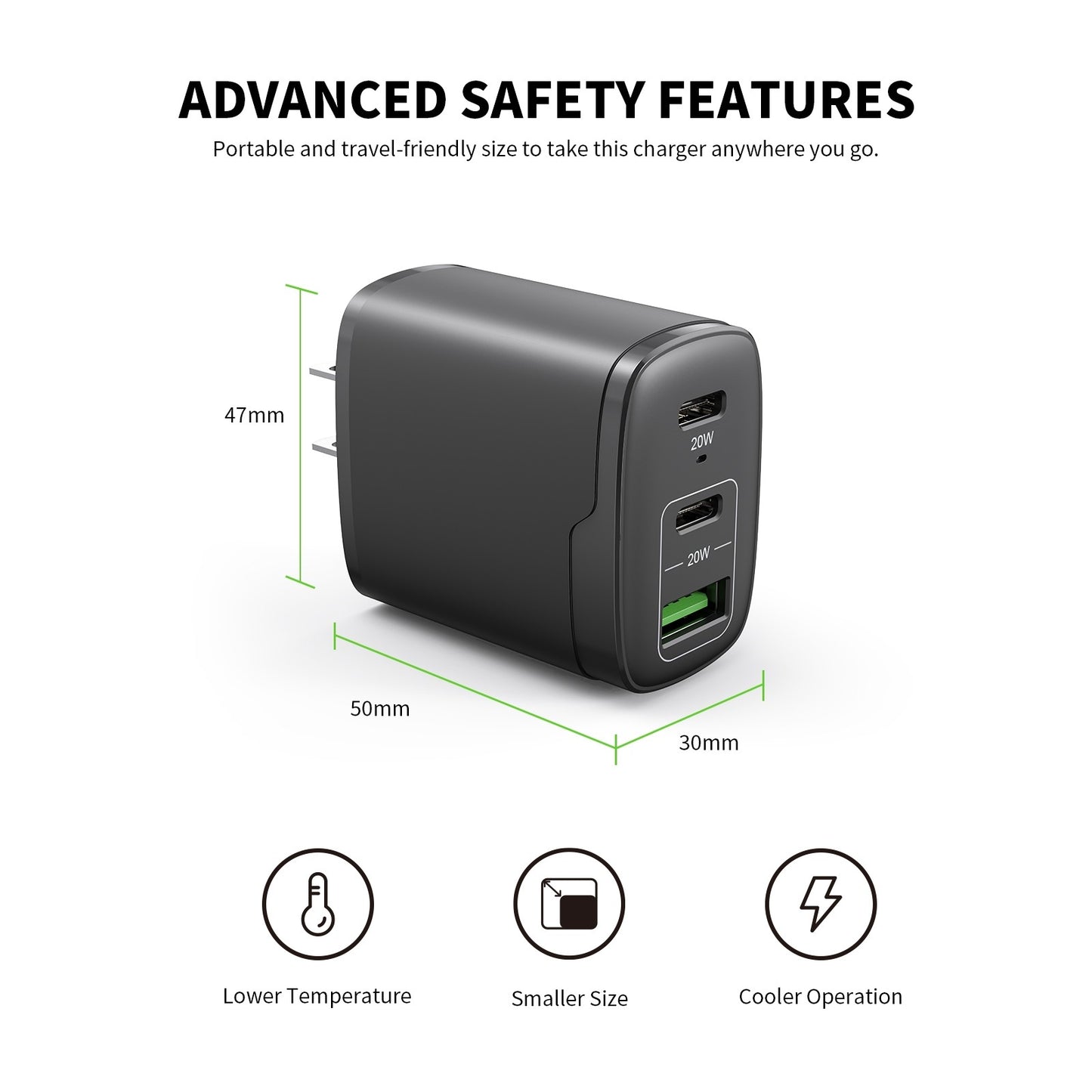 40W Dual PD+QC FAST WALL CHARGER