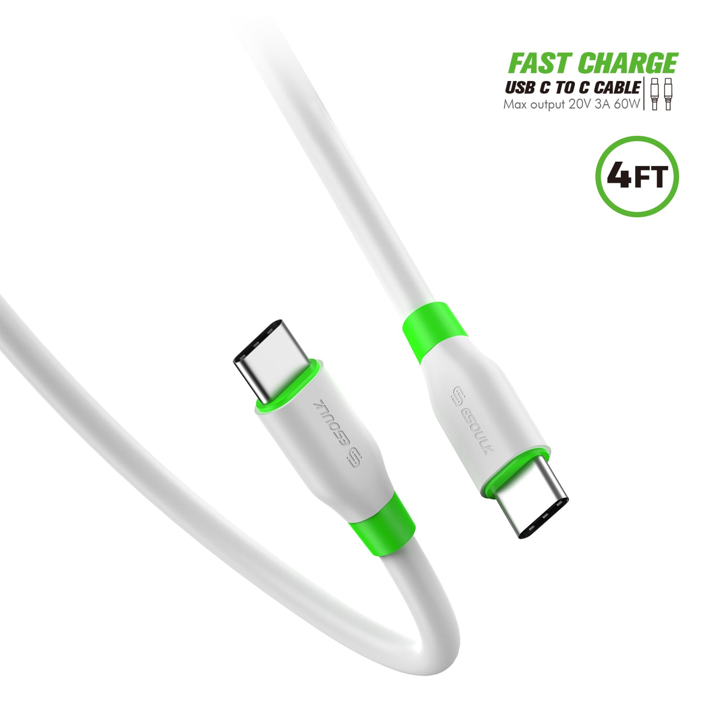 Esoulk C to C Cable 4FT / C to 8Pin Cable 4ft