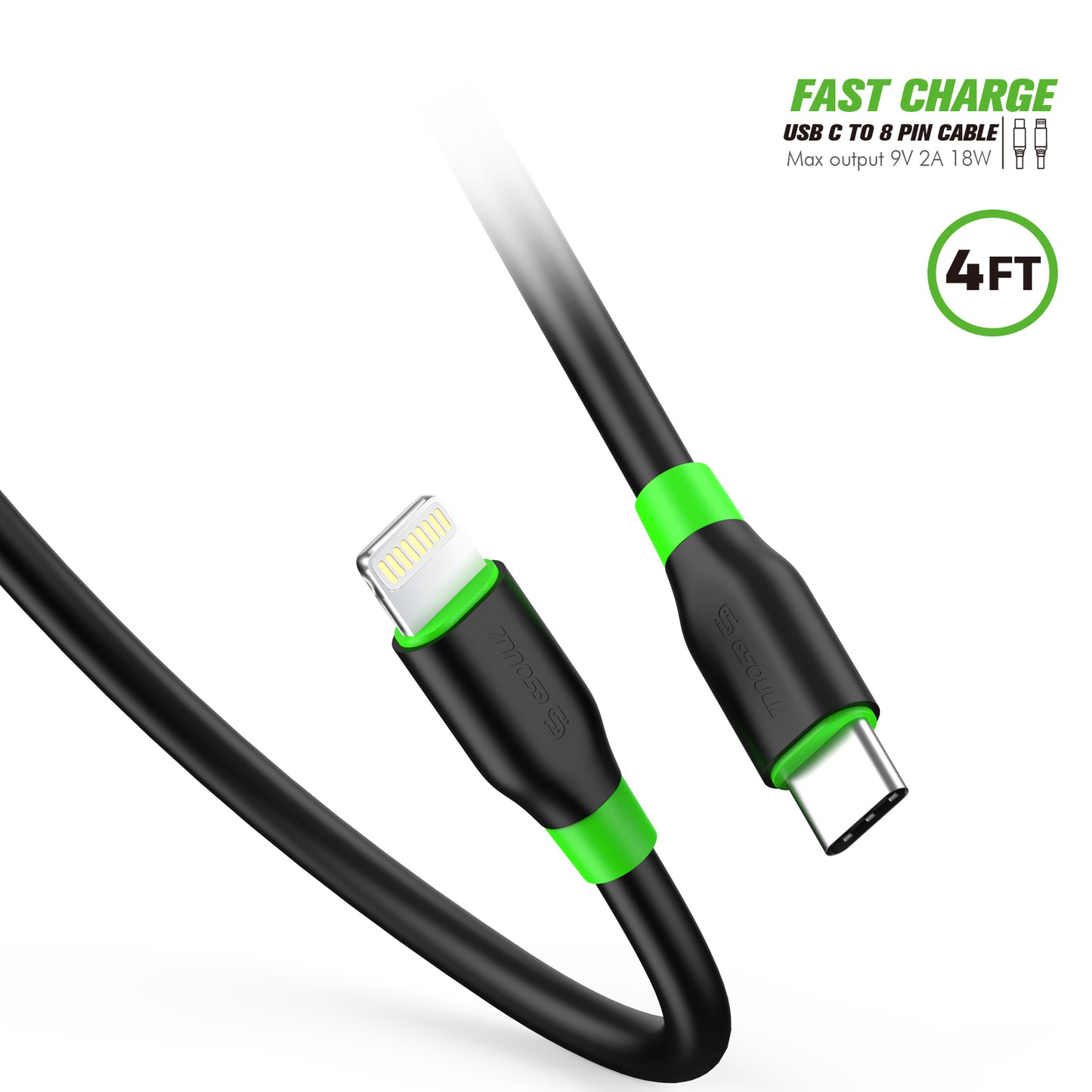 Esoulk C to C Cable 4FT / C to 8Pin Cable 4ft