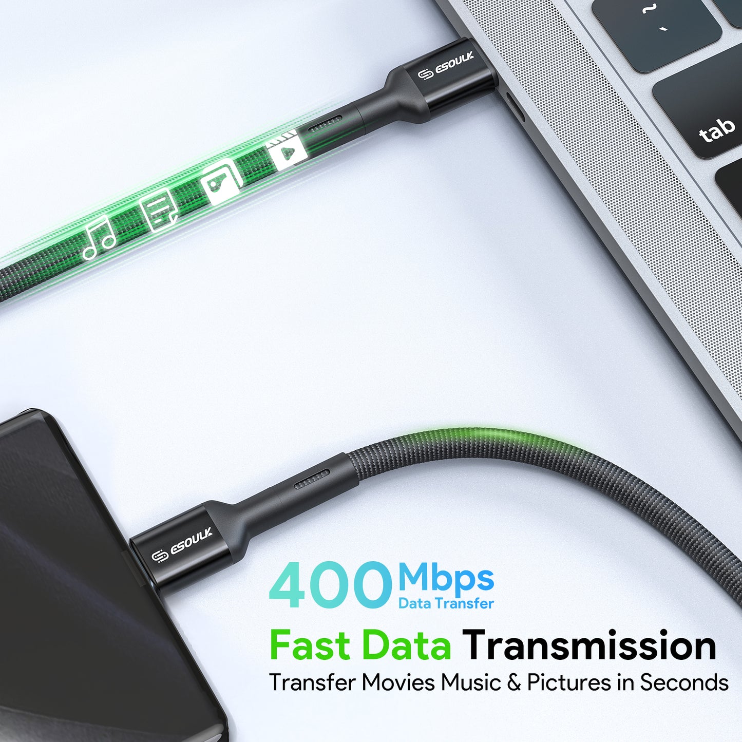 10FT FAST CHARGING CABLE C TO C / CACLE C TO 8 PIN