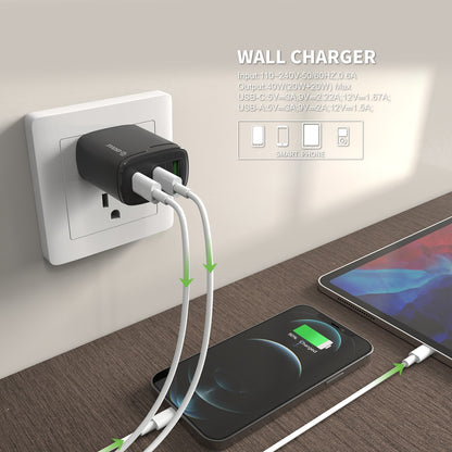 40W Dual PD+QC FAST WALL CHARGER
